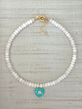 Charger l'image dans la galerie, Collier Camille agate blanche et amazonite