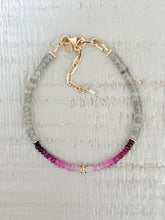 Charger l'image dans la galerie, Bracelet Éléonore labradorite et Ruby