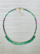 Charger l'image dans la galerie, Collier Brigitte quartz fraise green et ruby zoïsite