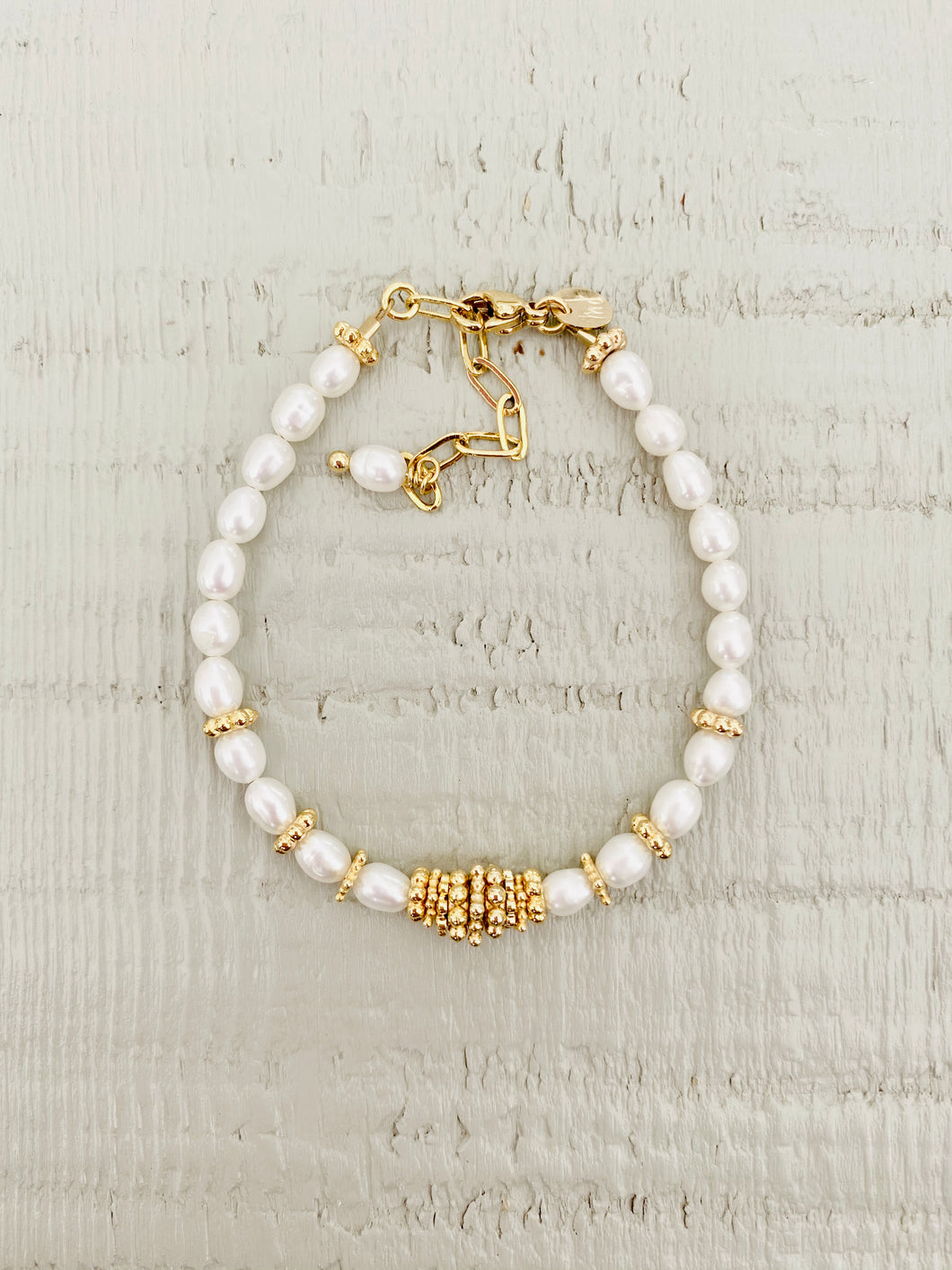 Bracelet Lucette en perle blanche